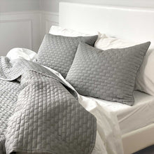 Carregar imagem no visualizador da galeria, Bamboo Cotton Quilted Coverlet, Twin - Silver
