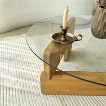 Load image into Gallery viewer, Mia Designer Coffee Table Solid Wood Oak Tempered Glass top
