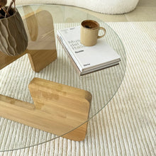 Load image into Gallery viewer, Mia Designer Coffee Table Solid Wood Oak Tempered Glass top
