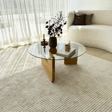 Load image into Gallery viewer, Mia Designer Coffee Table Solid Wood Oak Tempered Glass top
