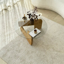 Load image into Gallery viewer, Mia Designer Coffee Table Solid Wood Oak Tempered Glass top
