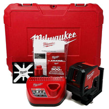 Carregar imagem no visualizador da galeria, Milwaukee 3622-21 M12 Green Cross Line &amp; Plumb Points Laser Kit
