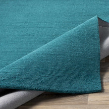 Carregar imagem no visualizador da galeria, Brockton Solid Teal Wool  Rug
