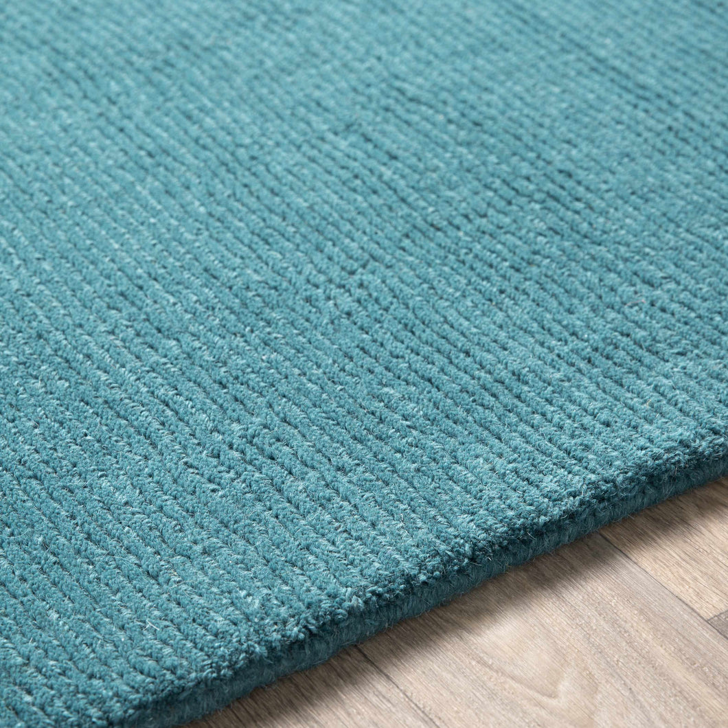 Brockton Solid Teal Wool  Rug