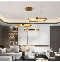 Carregar imagem no visualizador da galeria, Mirodemi chandelier 16x24x32 / Cool Light MIRODEMI® Hexagon combined ring lamps for living room, dining room, bedroom
