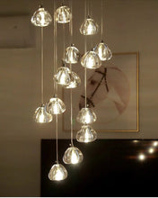 Carregar imagem no visualizador da galeria, Mirodemi chandelier 18 Lights / Cool light MIRODEMI® Hanging modern crystal lamp for staircase, living room, stairwell
