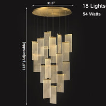 Load image into Gallery viewer, Mirodemi chandelier 18 Lights / Warm light / Dimmable MIRODEMI® Luxury modern LED chandelier for staircase, lobby, living room, stairwell
