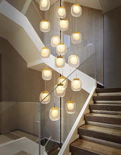 Load image into Gallery viewer, Mirodemi chandelier 18 pendants / Warm Light 3000K MIRODEMI® Creative LED chandelier for staircase, lobby, bedroom, stairwell
