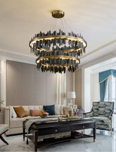 Carregar imagem no visualizador da galeria, Mirodemi chandelier 2 Rings - 23.6&quot;+31.5&#39;&#39; MIRODEMI® Modern Creative Circular Chandelier for Living Room, Dining Room

