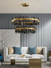 Carregar imagem no visualizador da galeria, Mirodemi chandelier 2 Rings - 41.3&quot;+31.5&quot; MIRODEMI® Modern Creative Circular Chandelier for Living Room, Dining Room
