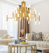 Load image into Gallery viewer, Mirodemi chandelier 24 lights - Dia26.8*H23.6&quot; / Cold light / Gold Mirodemi® Gold/Black Postmodern LED Chandelier For Living Room, Lobby, Restaurant
