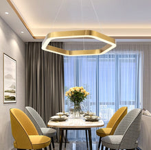 Carregar imagem no visualizador da galeria, Mirodemi chandelier 24&#39;&#39; / Warm Light MIRODEMI® Hexagon combined ring lamps for living room, dining room, bedroom
