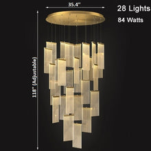 Load image into Gallery viewer, Mirodemi chandelier 28 Lights / Warm light / Dimmable MIRODEMI® Luxury modern LED chandelier for staircase, lobby, living room, stairwell
