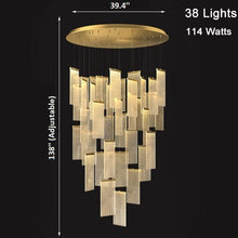 Load image into Gallery viewer, Mirodemi chandelier 38 Lights / Warm light / Dimmable MIRODEMI® Luxury modern LED chandelier for staircase, lobby, living room, stairwell
