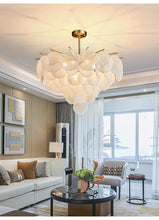 Load image into Gallery viewer, Mirodemi chandelier MIRODEMI® Round white glass ceiling light for bedroom, living room
