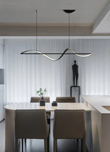 Load image into Gallery viewer, Mirodemi Home &amp; Garden &gt; Lighting &gt; Lighting Fixtures &gt; Chandeliers Dimmable with Remote / Black / L63.0*H15.8&quot; Minimalist Pendant LED Linear Chandelier for Kitchen, Dining Room
