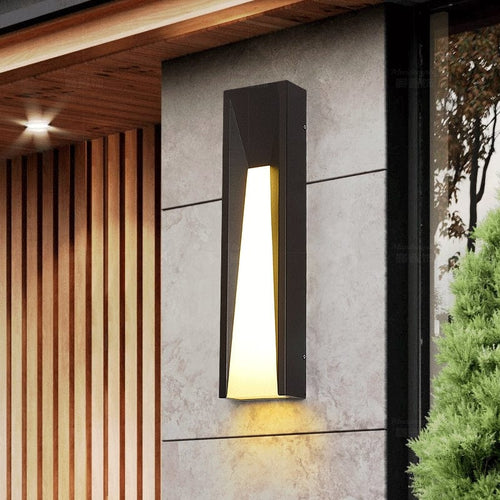 Mirodemi Home & Garden > Lighting > Lighting Fixtures > Wall Light Fixtures Cool Light / Black / H39.4'' / H100.0cm MIRODEMI® Modern Outdoor LED Waterproof Wall Lamp for Courtyard, Balcony