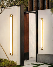 Carregar imagem no visualizador da galeria, Mirodemi outdoor lighting MIRODEMI® Black/Gold Outdoor Waterproof LED Long wall lamp For Garden, Villa, porch
