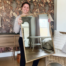 Load image into Gallery viewer, Ornate Golden Floral Rectangular Mirror
