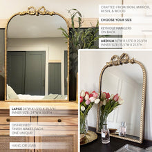 Load image into Gallery viewer, Antique Gold Bow Mirror, Choose Your Size
