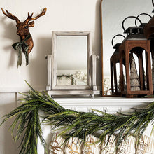 Load image into Gallery viewer, Distressed White Adjustable Wood Vanity Mirror
