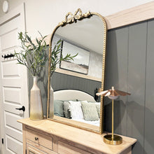 Load image into Gallery viewer, Antique Gold Bow Mirror, Choose Your Size
