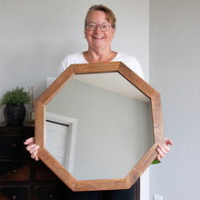 Carregar imagem no visualizador da galeria, Octagon Wood Frame Mirror
