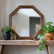 Carregar imagem no visualizador da galeria, Octagon Wood Frame Mirror
