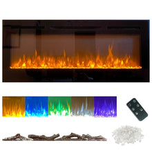 Load image into Gallery viewer, Modern Blaze Recessed / Wall Mounted Electric Fireplace with Multicolor Flame

