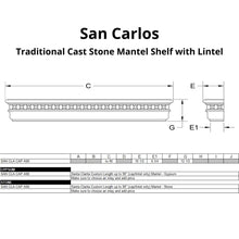 Load image into Gallery viewer, San Carlos Traditional Cast Stone Mantel Shelf with Inlay
