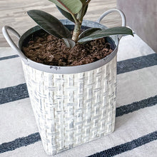 Load image into Gallery viewer, Whitewashed Woven Metal Baskets, Set of 2
