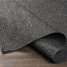 Carregar imagem no visualizador da galeria, Black Braided Faux Jute Rug
