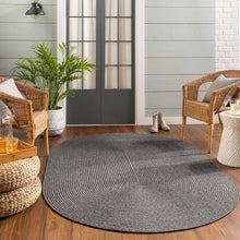 Carregar imagem no visualizador da galeria, Black Braided Faux Jute Rug
