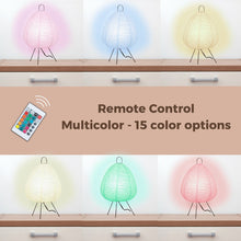 Carregar imagem no visualizador da galeria, Nogy Multicolor Rice Paper Table Lamp - Japanese Lantern Lamp with remote control
