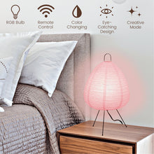Carregar imagem no visualizador da galeria, Nogy Multicolor Rice Paper Table Lamp - Japanese Lantern Lamp with remote control
