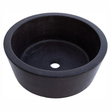 Carregar imagem no visualizador da galeria, Black Andesite Natural Stone Tapered Above Vanity Bathroom Sink Honed/Matte (D)16&quot; (H)6&quot;
