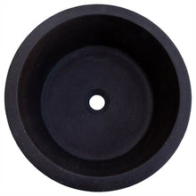 Carregar imagem no visualizador da galeria, Black Andesite Natural Stone Tapered Above Vanity Bathroom Sink Honed/Matte (D)16&quot; (H)6&quot;

