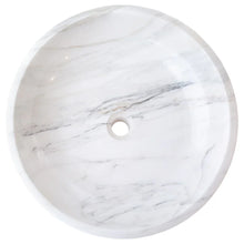 Carregar imagem no visualizador da galeria, Calacatta White Marble Vessel Above Vanity Bathroom Sink Polished (D)19&quot; (H)6&quot;
