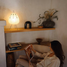 Load image into Gallery viewer, Nogy Paper Lamp with Black Design • Lantern Lamp • Rice Paper Lantern Lamp • Japanese Lamp • White Paper Lamp (Black/White)
