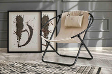 Carregar imagem no visualizador da galeria, Faux Leather Folding Chair Metal Frame Off White
