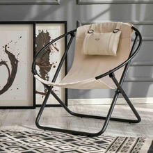 Carregar imagem no visualizador da galeria, Faux Leather Folding Chair Metal Frame Off White
