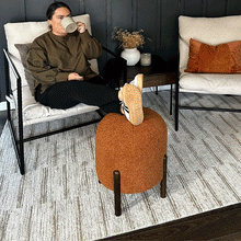 Carregar imagem no visualizador da galeria, Plush Boucle Drum Ottoman, Choose Your Color
