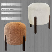 Carregar imagem no visualizador da galeria, Plush Boucle Drum Ottoman, Choose Your Color

