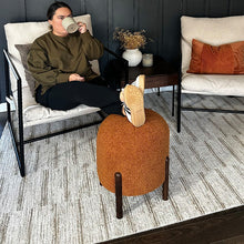 Carregar imagem no visualizador da galeria, Plush Boucle Drum Ottoman, Choose Your Color
