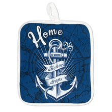 Load image into Gallery viewer, Nautic Home Navy Oven Mitts And Potholder Set
