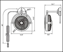 Cargar imagen en el visor de la galería, 13&quot; Industrial Ceiling Fan with Pull Chain
