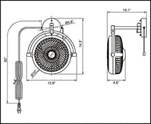 Load image into Gallery viewer, 13&quot; Industrial Bathroom Ceiling Fan with Pull Chain
