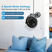 Load image into Gallery viewer, 13&quot; Industrial Bathroom Ceiling Fan with Pull Chain
