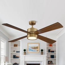 Cargar imagen en el visor de la galería, Parrot Uncle 52&quot; Bucholz Industrial Downrod Mount Reversible Ceiling Fans with Integrated Lights and Remote Control
