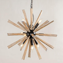 Cargar imagen en el visor de la galería, Parrot Uncle 9-Light Wood Sputnik Sphere Chandelier
